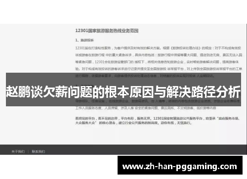 赵鹏谈欠薪问题的根本原因与解决路径分析 赵鹏谈欠薪问题的根本原因与解决路径分析